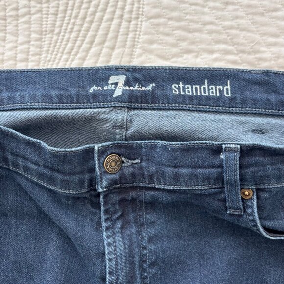 7 For All Mankind Mens Standard Fit Dark Wash Jeans Size 40 Cotton Casual - Picture 5 of 12